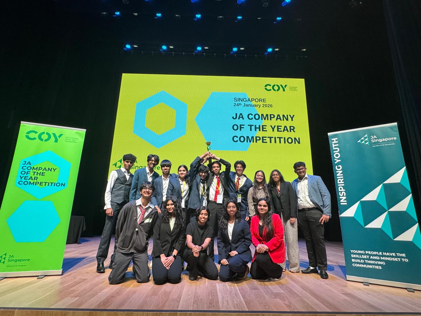 Team winning JA Singapore Company of the Year
